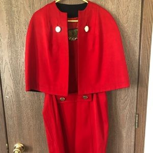 Vintage 1960s Mary Quant designer shift dress with cape